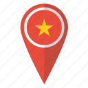 flag, pin, vietnam, map