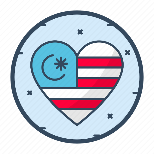 Malay, love, country, heart, malaysian, flag icon - Download on Iconfinder