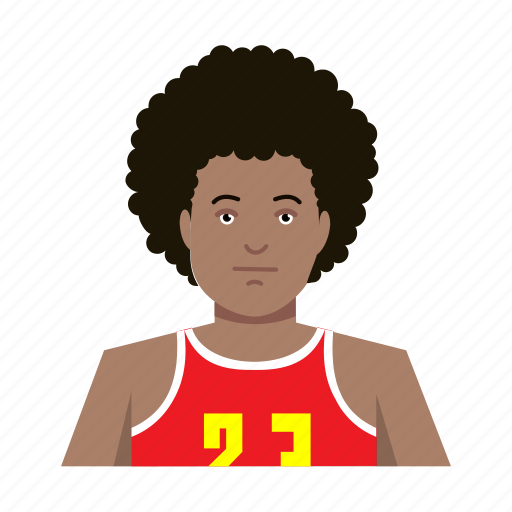 Afro, basketball player, guy, headshot, male, man, sport outfit icon - Download on Iconfinder