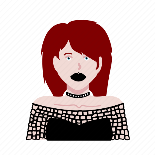 Female, ginger, girl, gothic, gothic outfit, headshot, woman icon - Download on Iconfinder