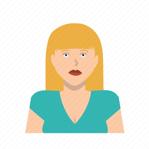 Basic, blonde hair, female, girl, headshot, woman icon - Download on Iconfinder