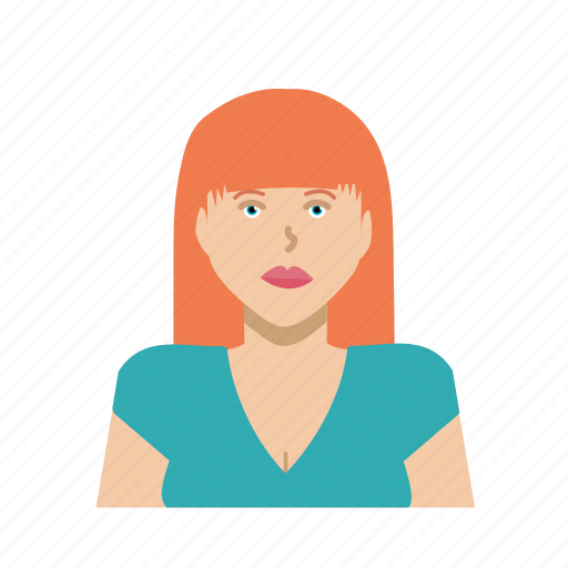Basic, female, ginger, girl, headshot, orange, woman icon - Download on Iconfinder