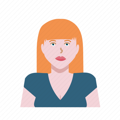 Basic, female, girl, headshot, orange, woman icon - Download on Iconfinder