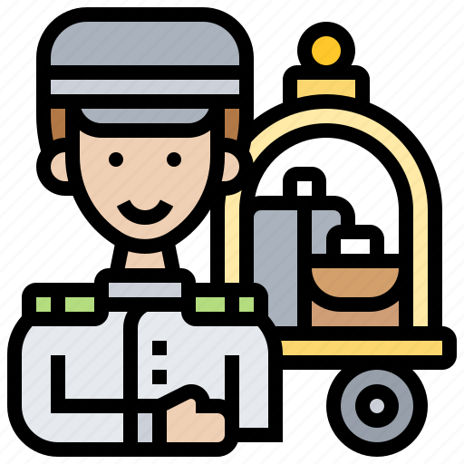 Bellboy, doorman, hotel, porter, service icon - Download on Iconfinder