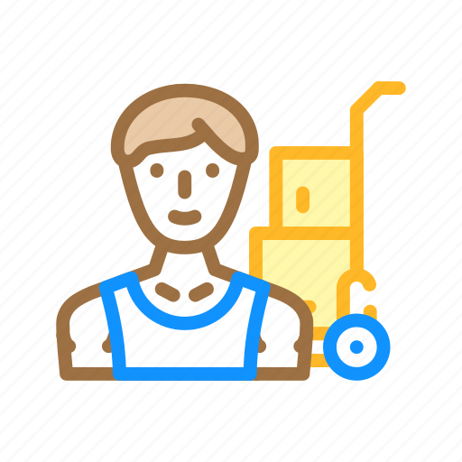 Mover, delivery, worker, male, occupation, job icon - Download on Iconfinder