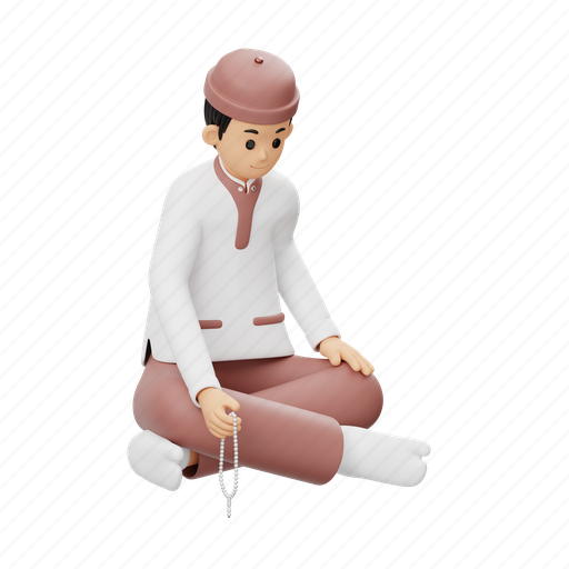 Men, dzikir, ramadan, islam, muslim, culture, people 3D illustration - Download on Iconfinder