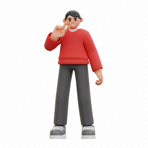 Man, peace, fashion, person, user 3D illustration - Download on Iconfinder