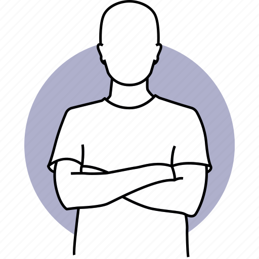 Man, person, arm, crossed, standing, profile, avatar icon - Download on Iconfinder