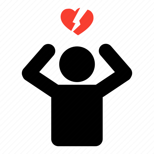 Break up, heart, heartbreak, man, minimal, single, valentine icon - Download on Iconfinder