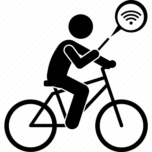 Bicycle, cycling, internet, man, person, phone, wifi icon - Download on Iconfinder