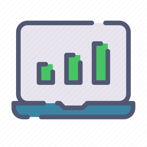 Laptop, graphic, chart, bar icon - Download on Iconfinder