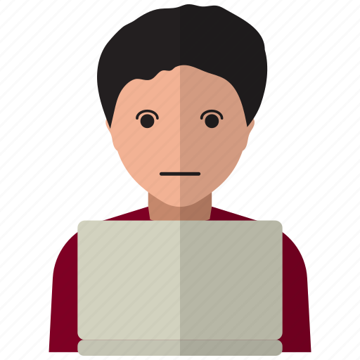 Avatar, business, employee, laptop, male, man, working icon - Download on Iconfinder
