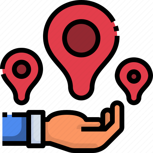 Hand, location, map, pin, placeholder, point icon - Download on Iconfinder