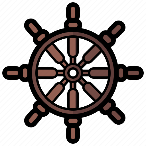 Rudder, captain, boat, ship, holiday, transport icon - Download on Iconfinder