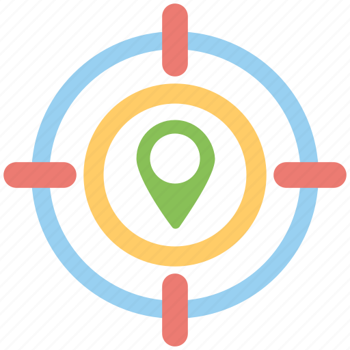 Geo targeting, location target, navigation pointer with crosshair, tourism, traveling concept icon - Download on Iconfinder