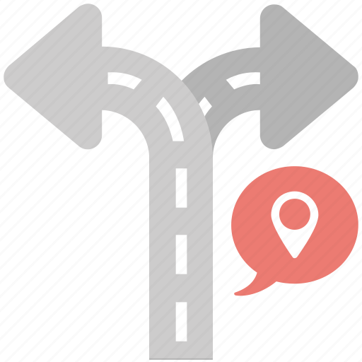 Cross road, double way, roadway, splitting road, two way road icon - Download on Iconfinder