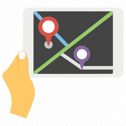 Gps laptop, map tablet, navigation, tablet navigation, tablet navigator icon - Download on Iconfinder