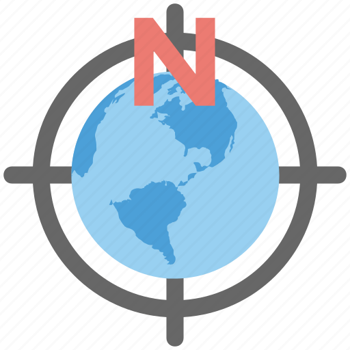 Cardinal directions, global destination, global directions, globe crosshair, world tour icon - Download on Iconfinder