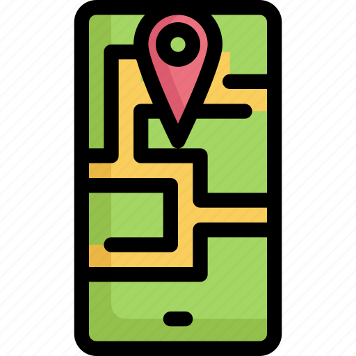 Cell, cellphone, gps, location, map, navigation, phone icon - Download on Iconfinder