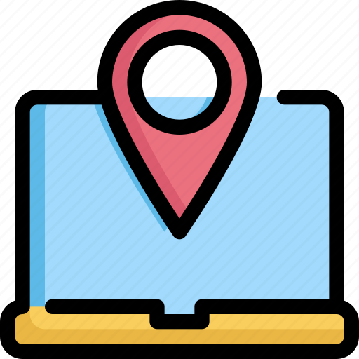 Computer, gps, laptop, location, map, navigation, pin icon - Download on Iconfinder