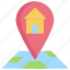 building, gps, home, house, location, map, navigation 