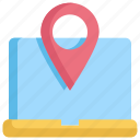 gps, laptop, location, map, navigation, pin