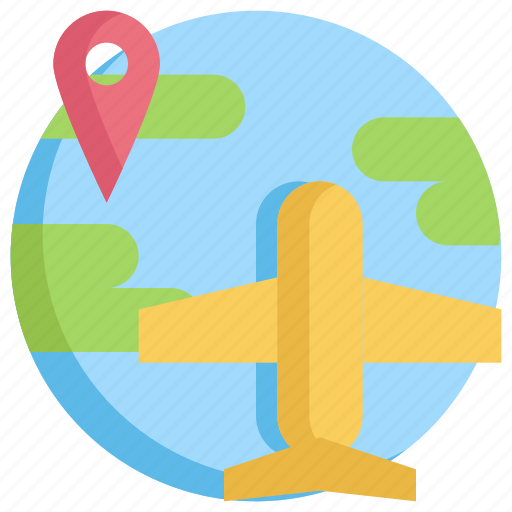 Gps, location, map, navigation, pin, plane icon - Download on Iconfinder