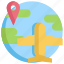 gps, location, map, navigation, pin, plane 