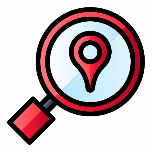 Location, magnifying glass, pin, search icon - Download on Iconfinder