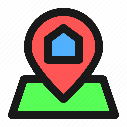 Map, navigation, location, home, address icon - Download on Iconfinder