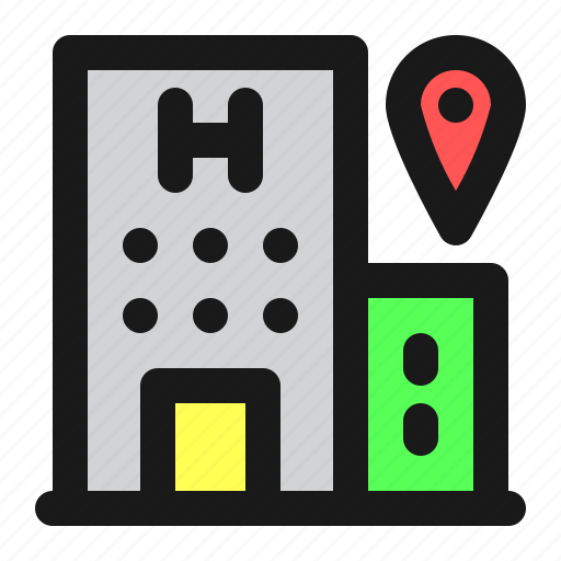 Map, navigation, location, hospital, pin icon - Download on Iconfinder