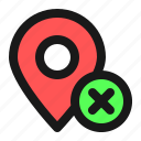 map, navigation, location, pin, cancel