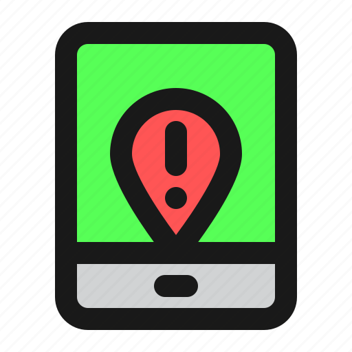 Map, navigation, location, warning, alert icon - Download on Iconfinder
