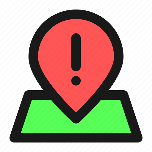 Map, navigation, location, warning, pin icon - Download on Iconfinder