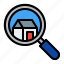house, real estate, find, magnifying glass, search 