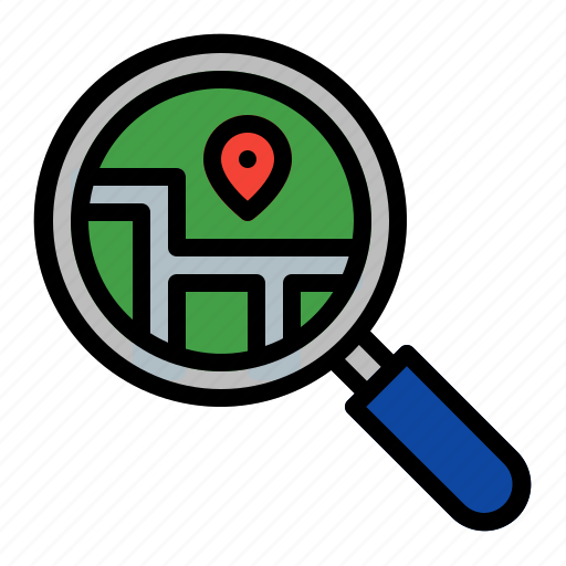 Street, location, search, find, magnifying glass icon - Download on Iconfinder