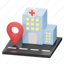 hospital, location, pin, navigation, map 