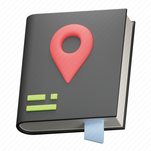 Guide, book, location, navigation, map 3D illustration - Download on Iconfinder