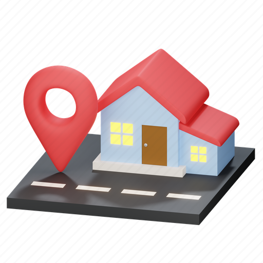 Home, location, address, navigation, map 3D illustration - Download on Iconfinder