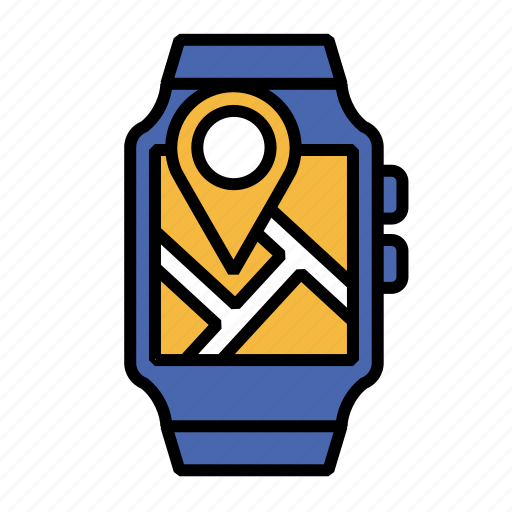 Map, gps, pin, location, smartwatch, watch, navigation icon - Download on Iconfinder