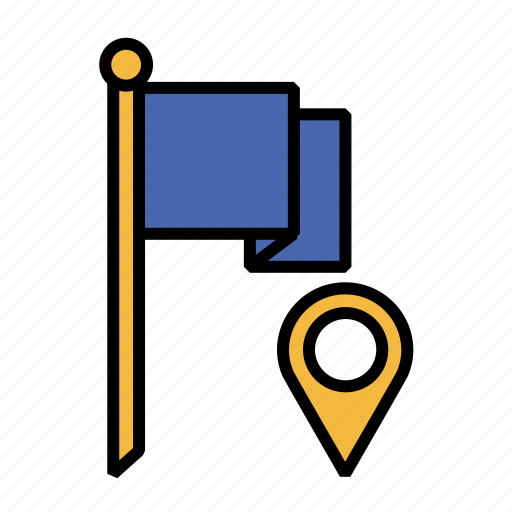 Flag, pin, map, destination, location, navigation, pointer icon - Download on Iconfinder