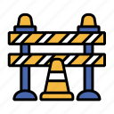 barrier, road, traffic, block, sign, construction, cone