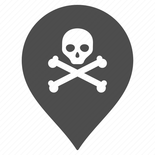 Death, flag, map pointer, marker, pin, danger, warning icon - Download on Iconfinder