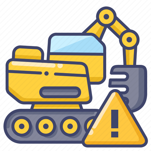Construction, excavator, warning, work icon - Download on Iconfinder