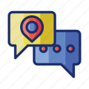 map, chat, message