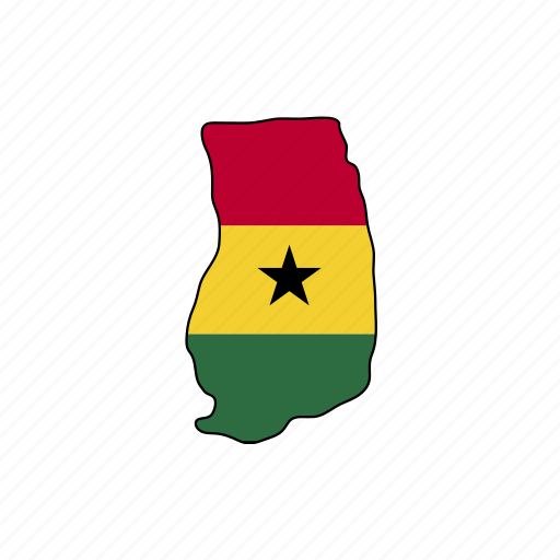 Ghana, flag, country, nation, map, world icon - Download on Iconfinder