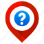 location, map, marker, navigation, pin, pointer, question mark 