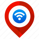 location, map pin, marker, navigation, pointer, wi fi, wireless