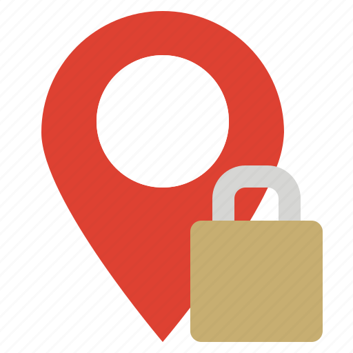 Distination, location, lock, locked, map, pin, security icon - Download on Iconfinder