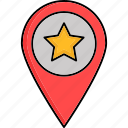 bookmark location, favorite, bookmark, location, direction, navigation, map, pin, star